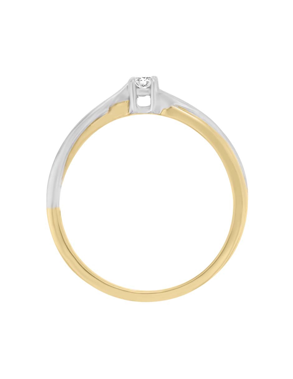 Solitario de oro blanco 14 k Cora diamante 4