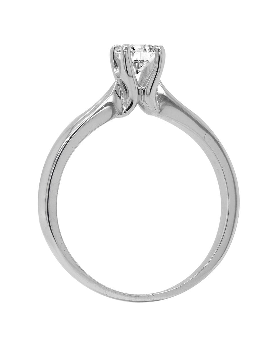 Solitario de oro blanco 14 k diamante 2