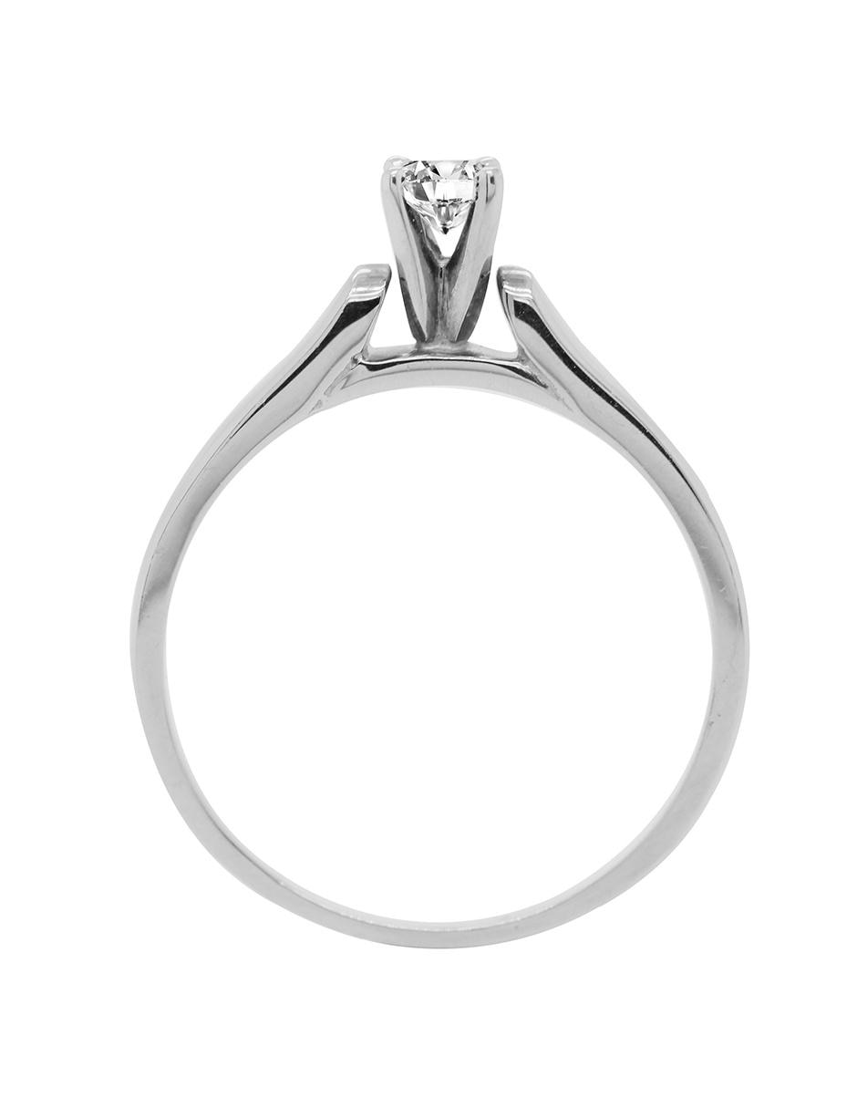 Solitario de oro blanco 14 k Valessa diamante