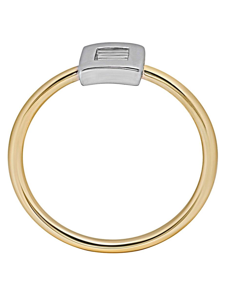 Anillo cuadrado Riccardo Orsato 14 k de oro amarillo brillante
