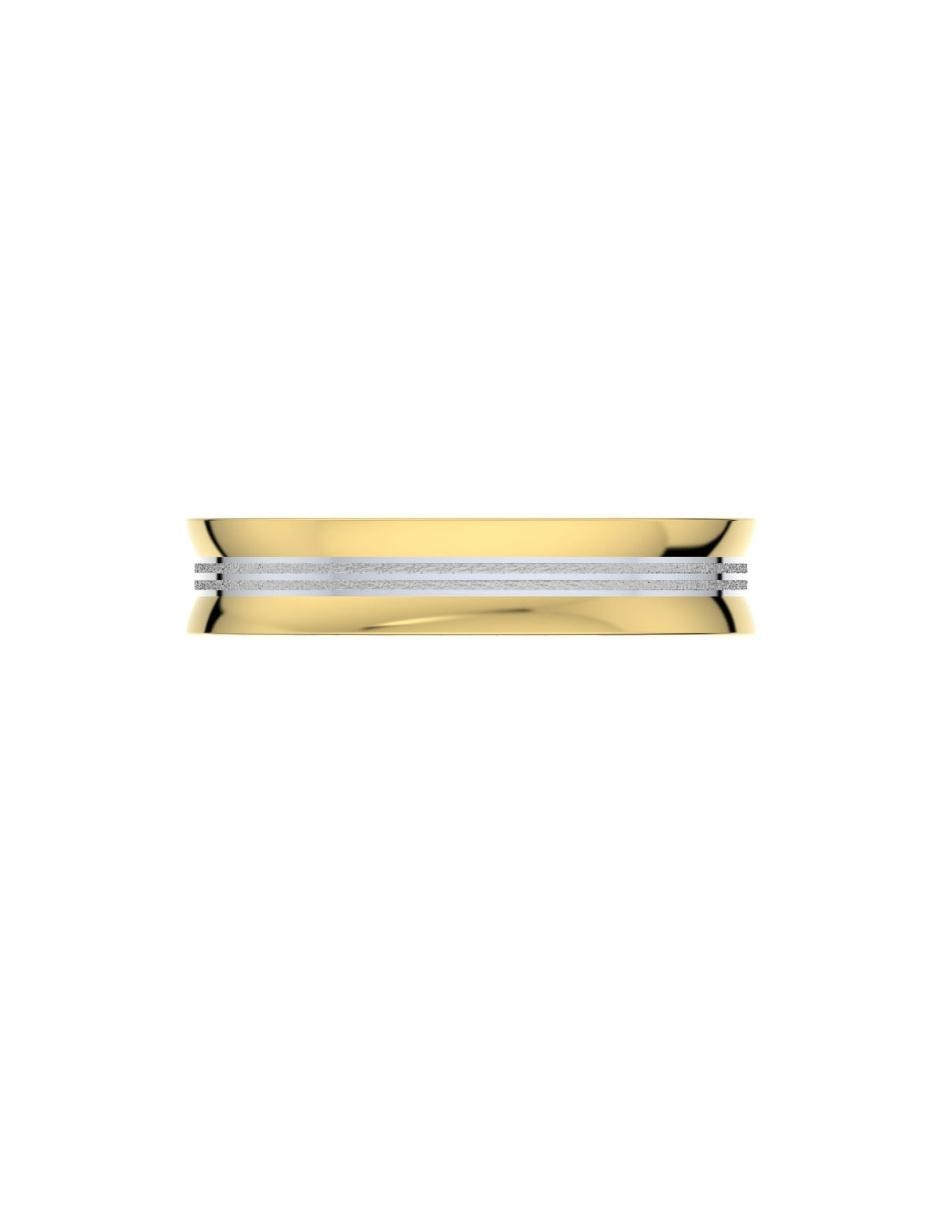 Anillo redondo 14 k de oro amarillo brillante 2