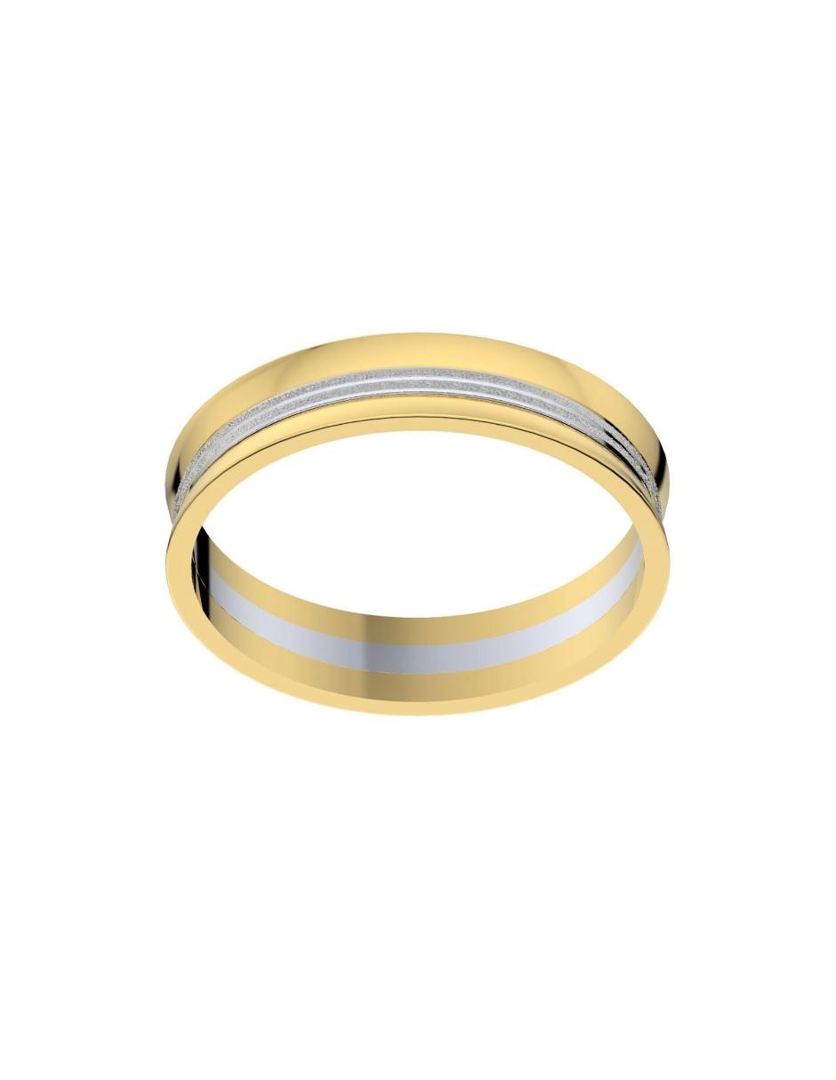 Anillo redondo 14 k de oro amarillo brillante 3