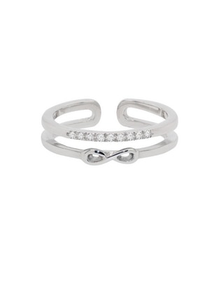 Anillo 14 k de oro blanco diamante brillante Anillo 14 k de oro blanco diamante brillante
