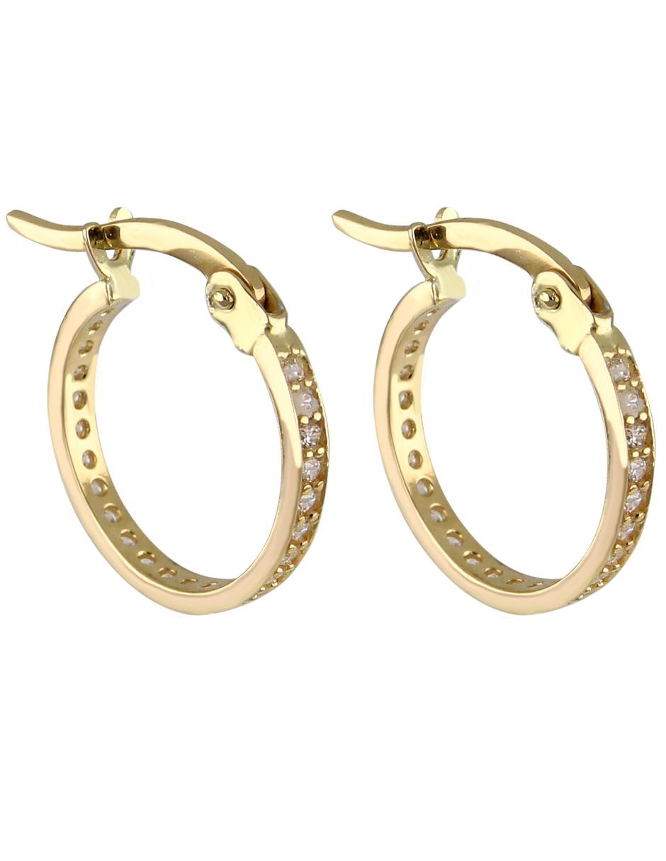 Arracadas de oro con acabado pavé zirconia