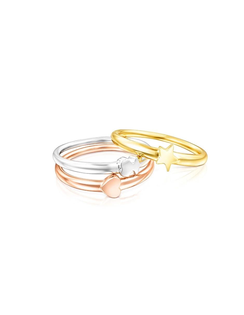 Anillo de flor Ring Mix P 925 de plata vermeil rosa pulido