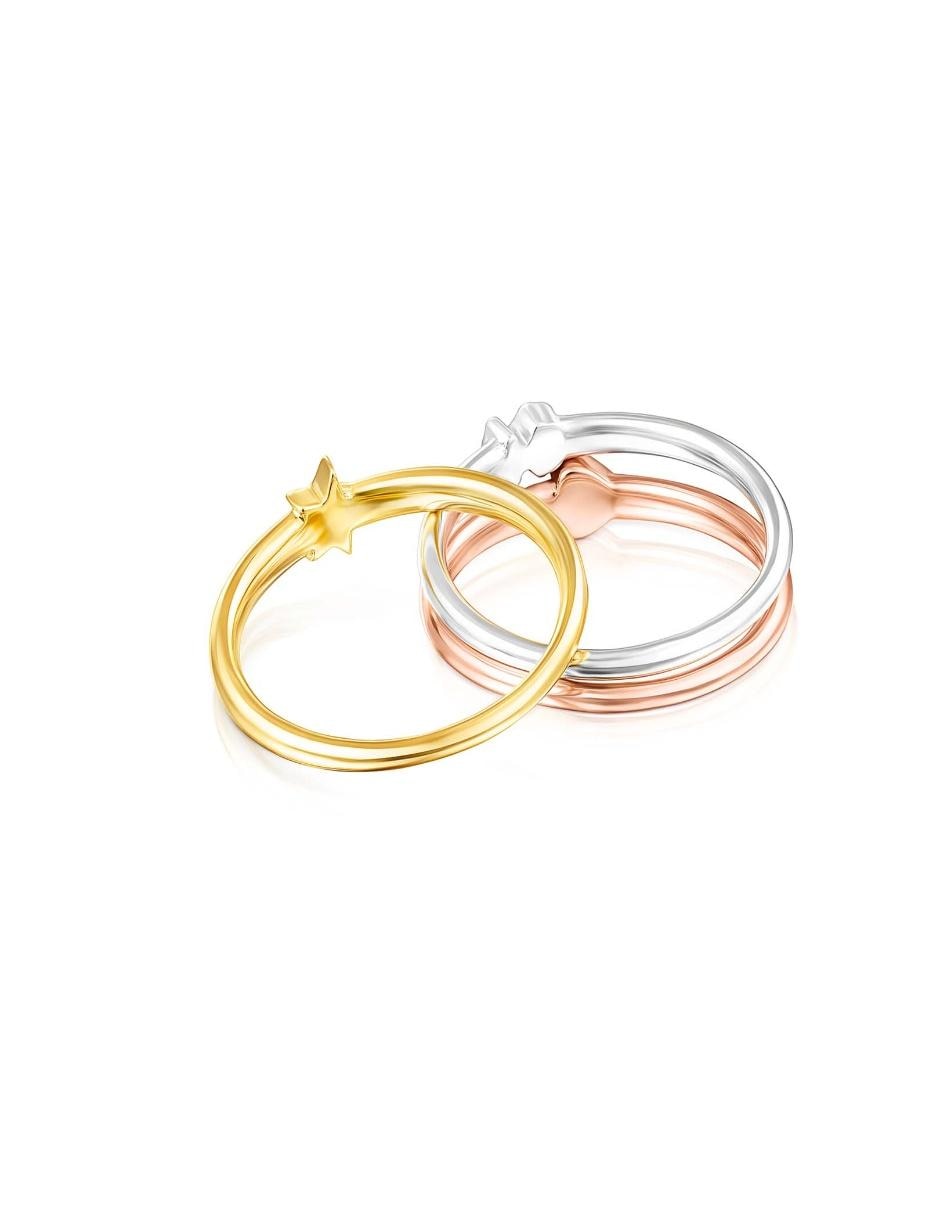 Anillo de flor Ring Mix P 925 de plata vermeil rosa pulido