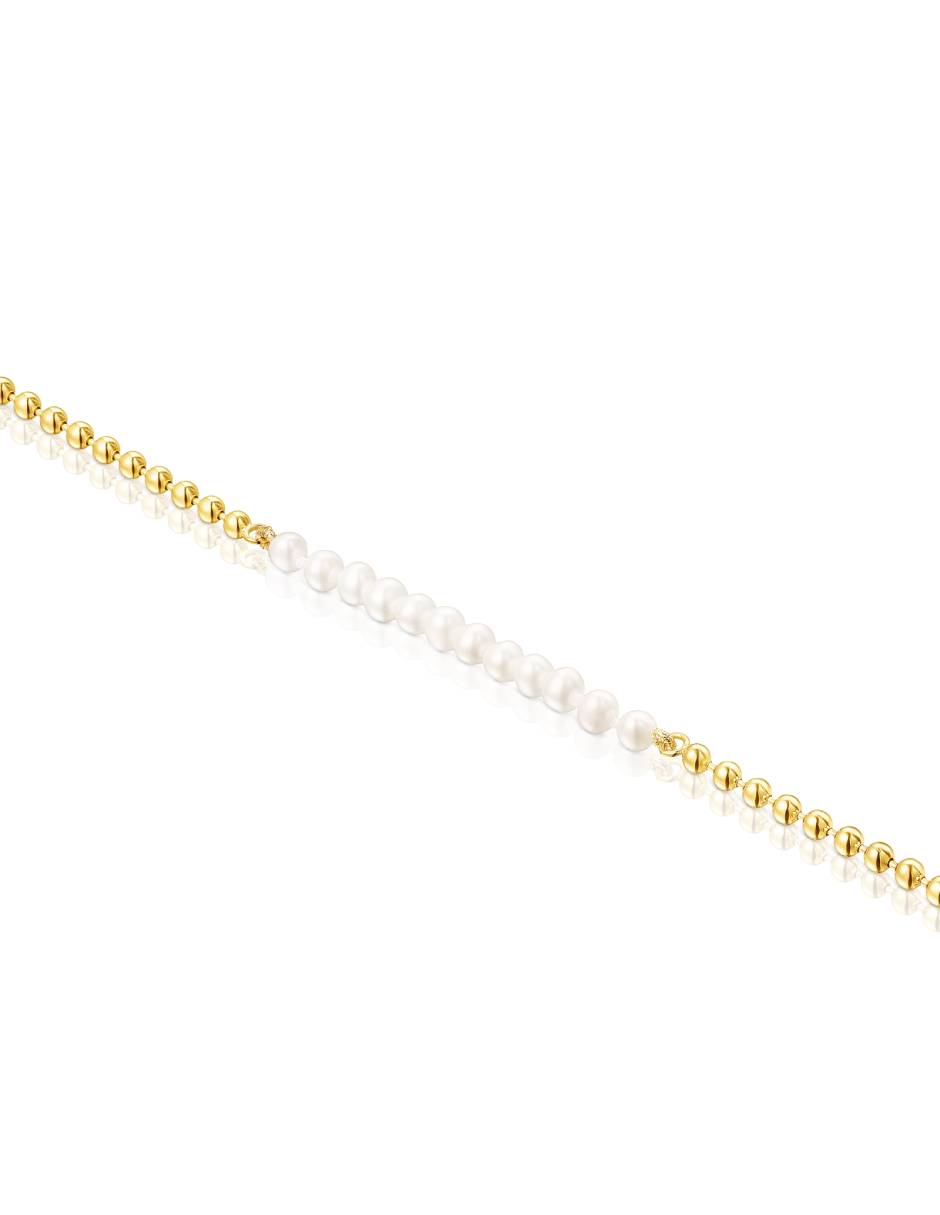 Pulsera con perla p 925 con acabado baño de oro 3