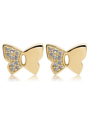 Broqueles de flor Jayda de oro 14 K con acabado pavé diamante