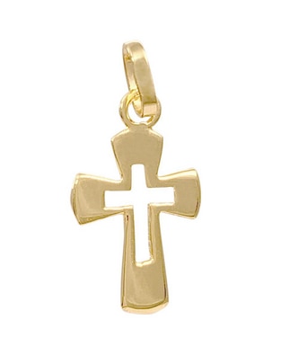 Dije de cruz Roca de oro amarillo 14 K