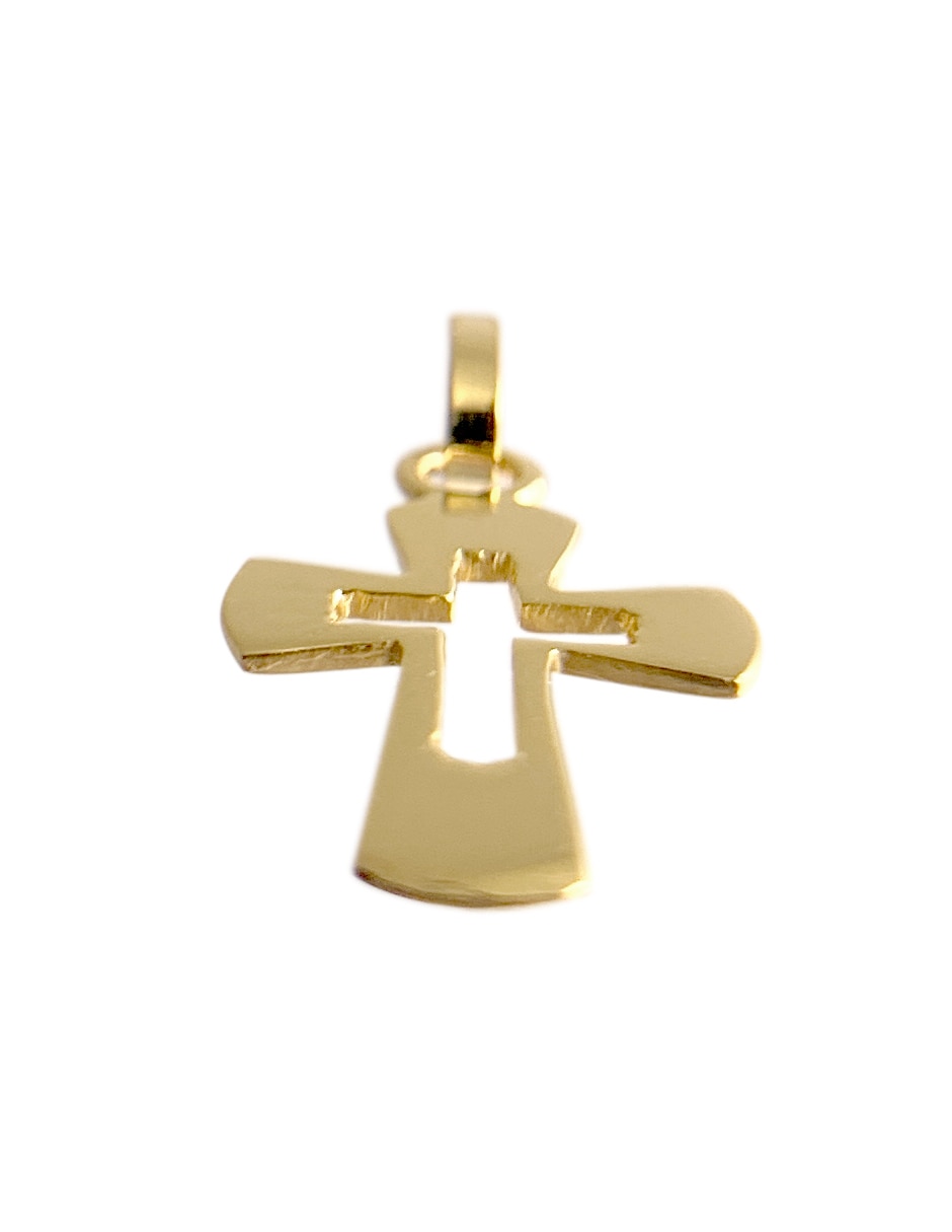 Dije de cruz de oro amarillo 14 K Dije de cruz de oro amarillo 14 K