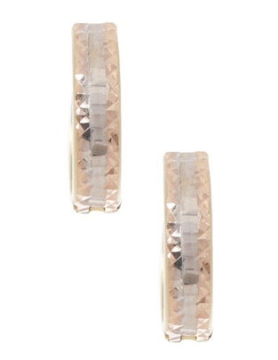 Arracadas de oro amarillo 14 K con acabado martillado 1