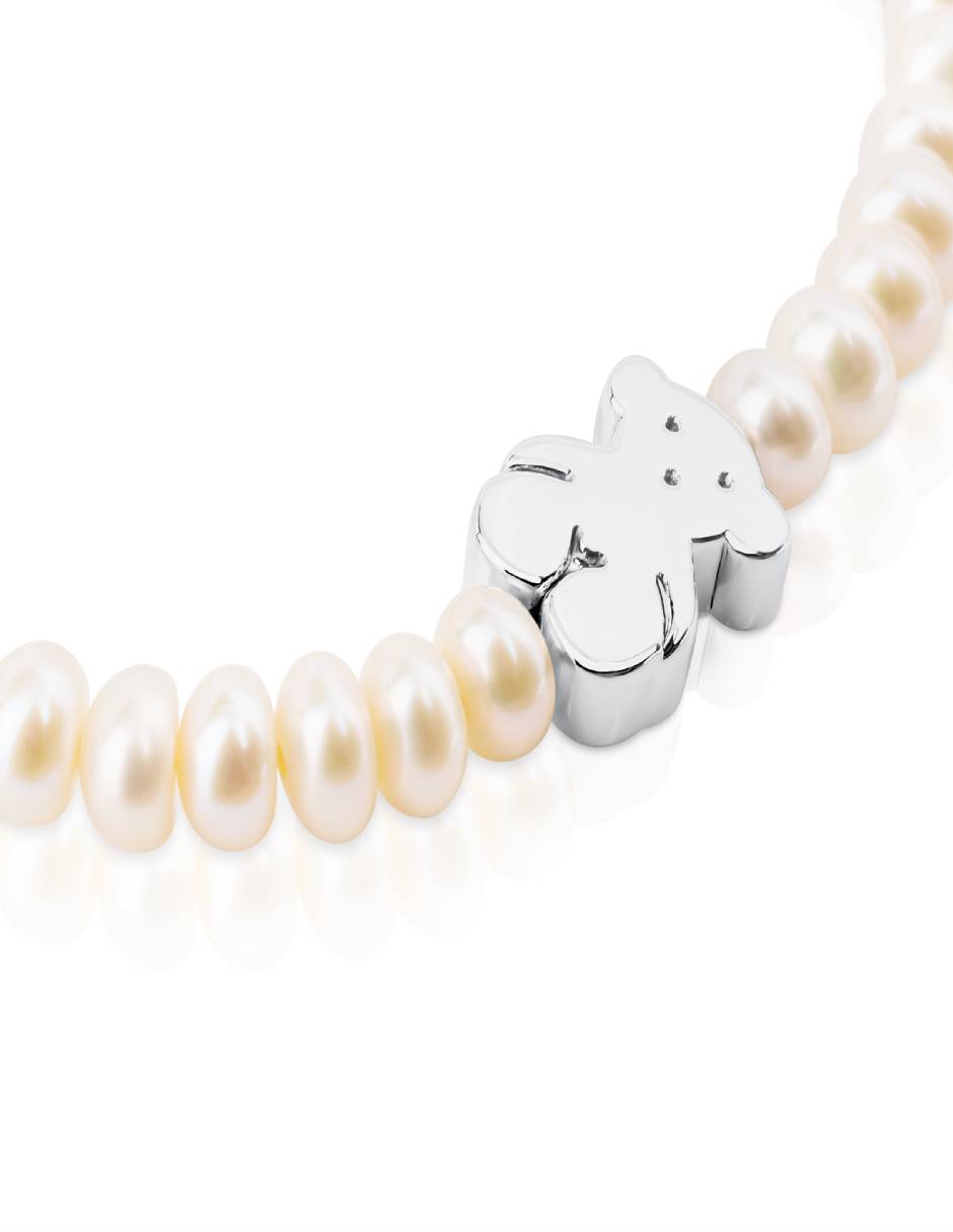 Brazalete de plata con perla p 925 Sweet Dolls con acabado lustre