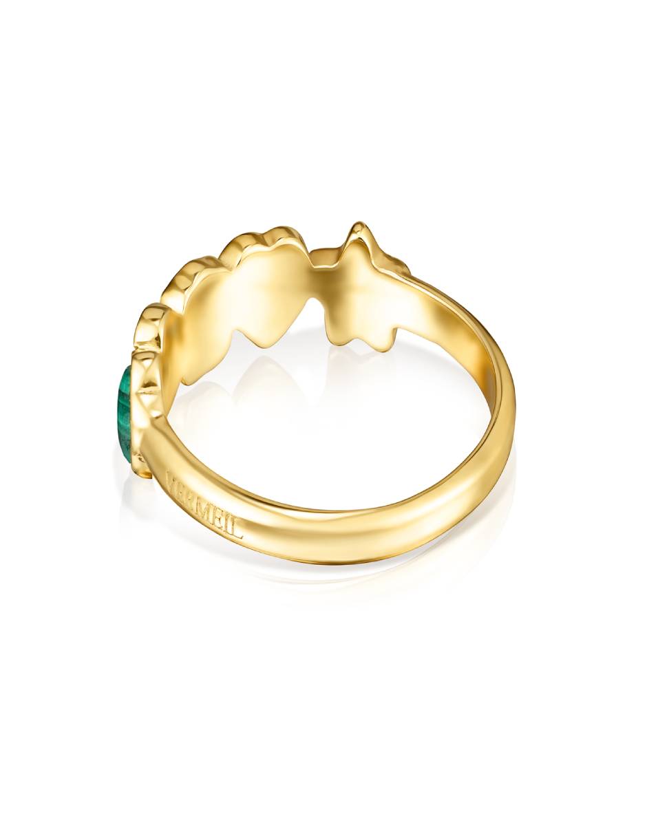 Anillo Glory P 925 de plata vermeil turquesa, amatista y ónix liso