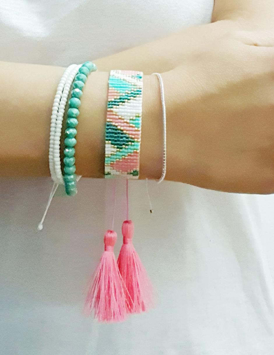Set pulsera acabado liso
