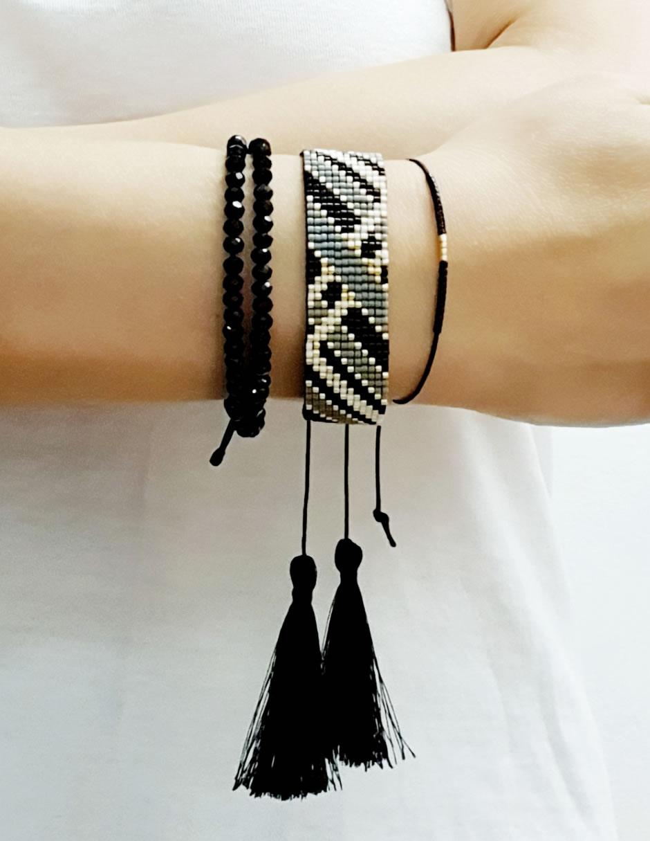 Set pulsera acabado liso