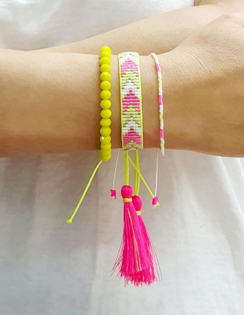 Set pulsera acabado liso