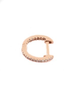 Piercing de oro rosa 14 K con acabado brillante diamante