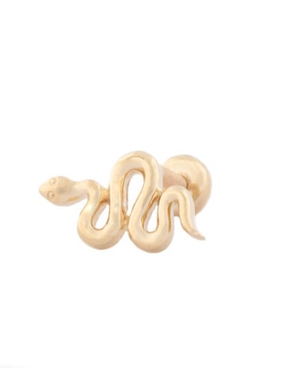 Piercing de serpiente de oro amarillo 14 K con acabado brillante