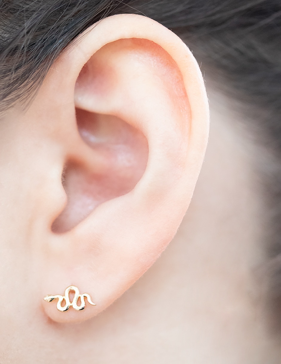 Piercing de serpiente de oro amarillo 14 K con acabado brillante 2