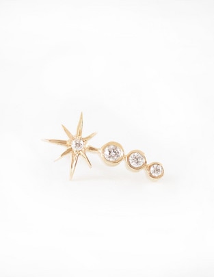 Piercing de círculo de oro amarillo 14 K con acabado brillante diamante