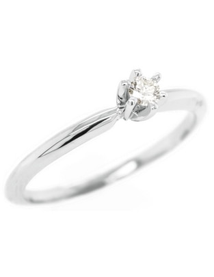 Solitario de oro blanco 14 k diamante Solitario de oro blanco 14 k diamante