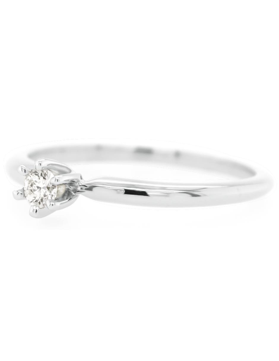 Solitario de oro blanco 14 k diamante