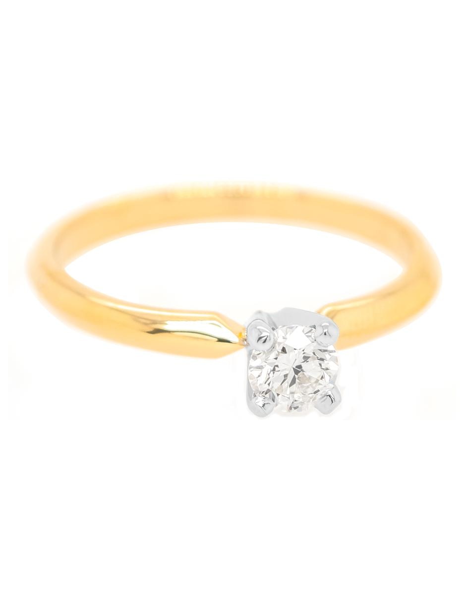 Solitario 14 k diamante 2