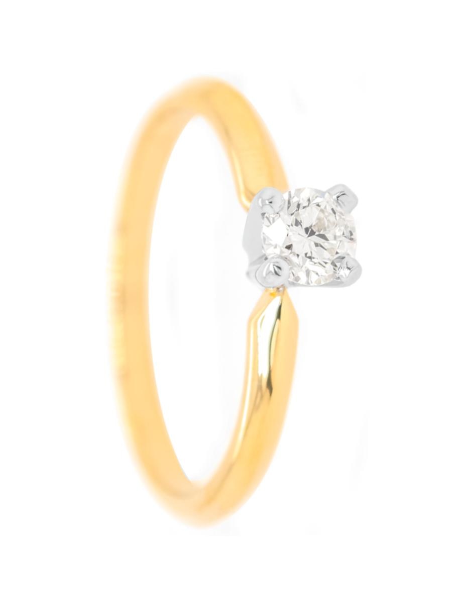 Solitario 14 k diamante 3