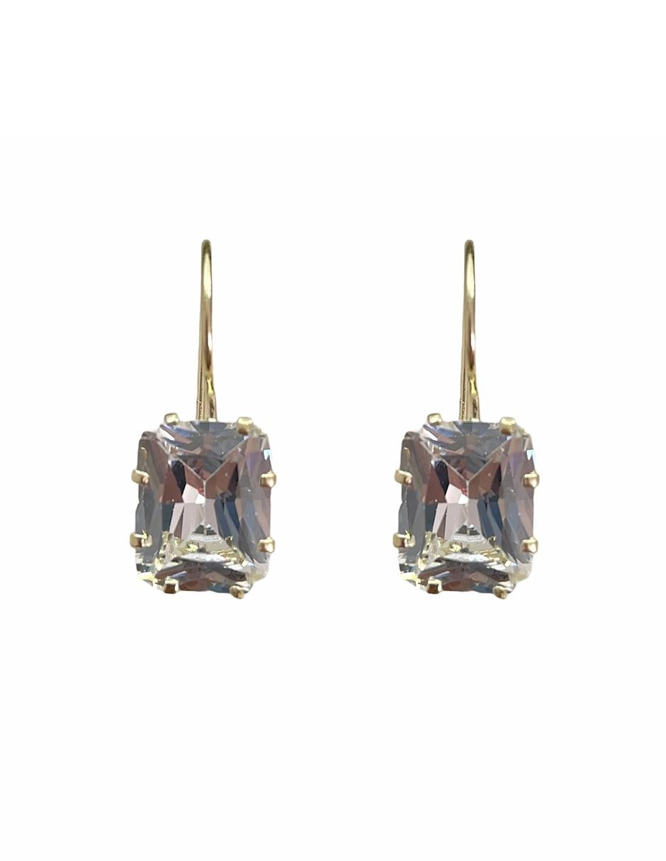 Aretes octagonales de oro 10 K con acabado brillante