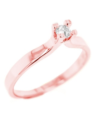 Solitario de oro rosa 14 k diamante Solitario de oro rosa 14 k diamante