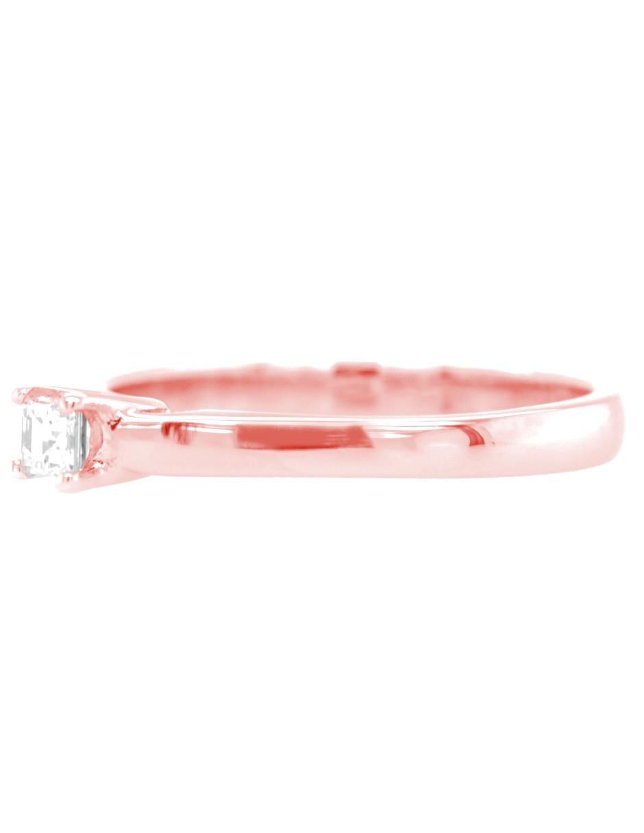 Solitario de oro rosa 14 k diamante 2