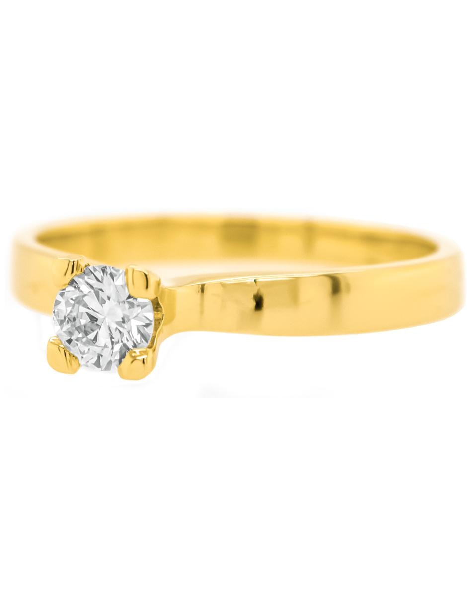 Solitario 14 k diamante 3