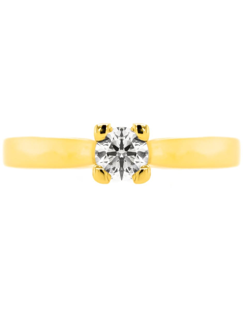 Solitario 14 k diamante 2