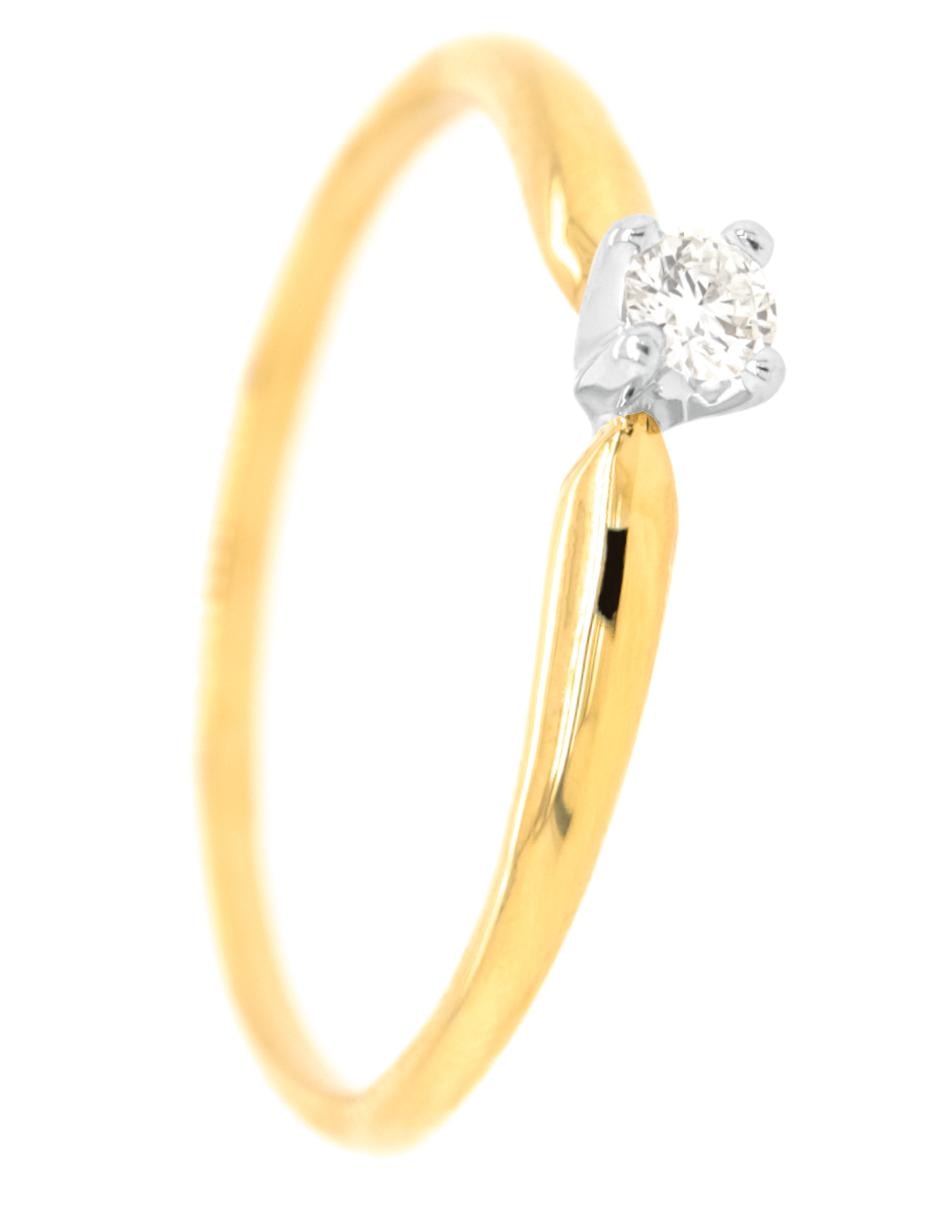 Solitario 14 k diamante 3