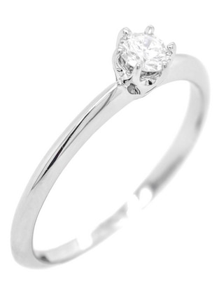 Solitario de oro blanco 14 k diamante Solitario de oro blanco 14 k diamante