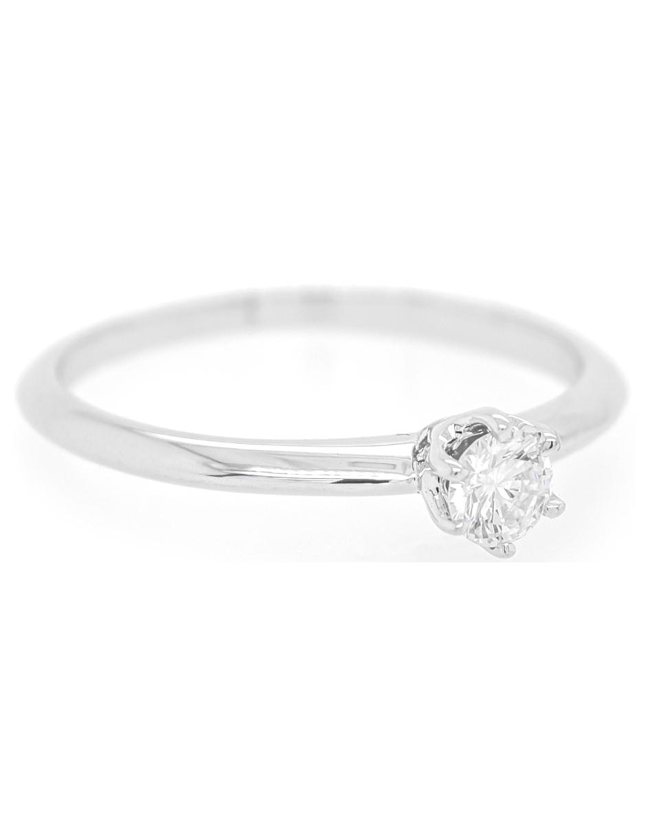 Solitario de oro blanco 14 k diamante 2