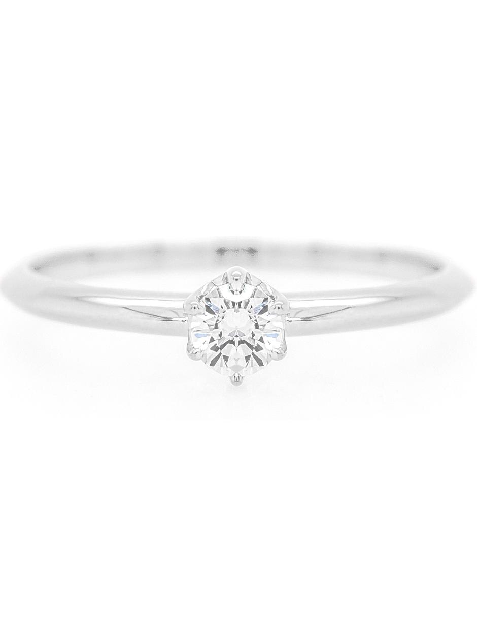 Solitario de oro blanco 14 k diamante 3