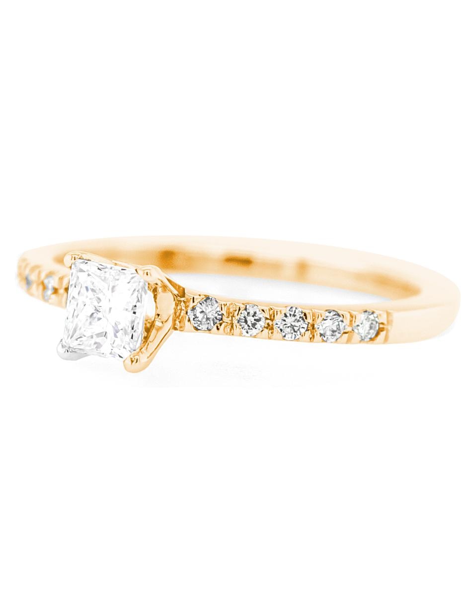 Solitario 14 k diamante 3