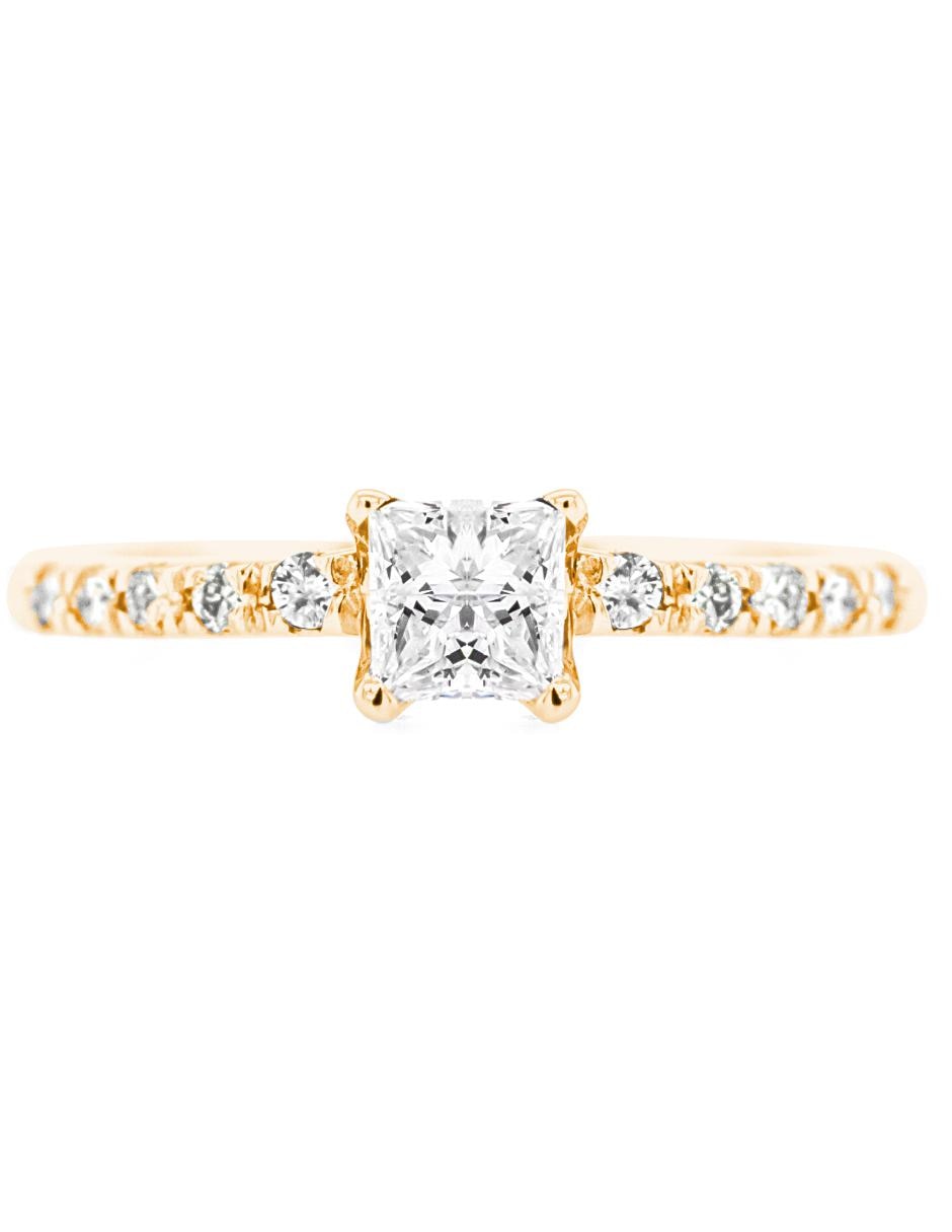 Solitario 14 k diamante 2