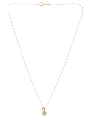 Colgante y dije de corazón Otoño de oro 14 K zirconia 1