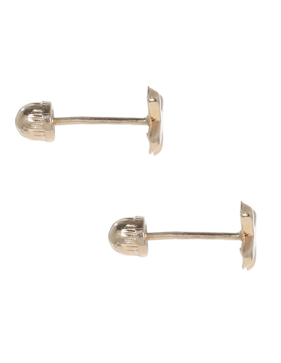Broqueles de cruz de oro amarillo 14 K con acabado brillante 3