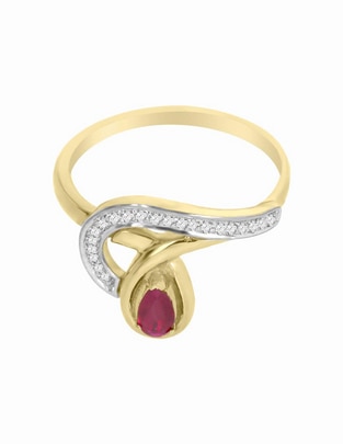 Anillo de gota Fascinare de oro amarillo brillante 1