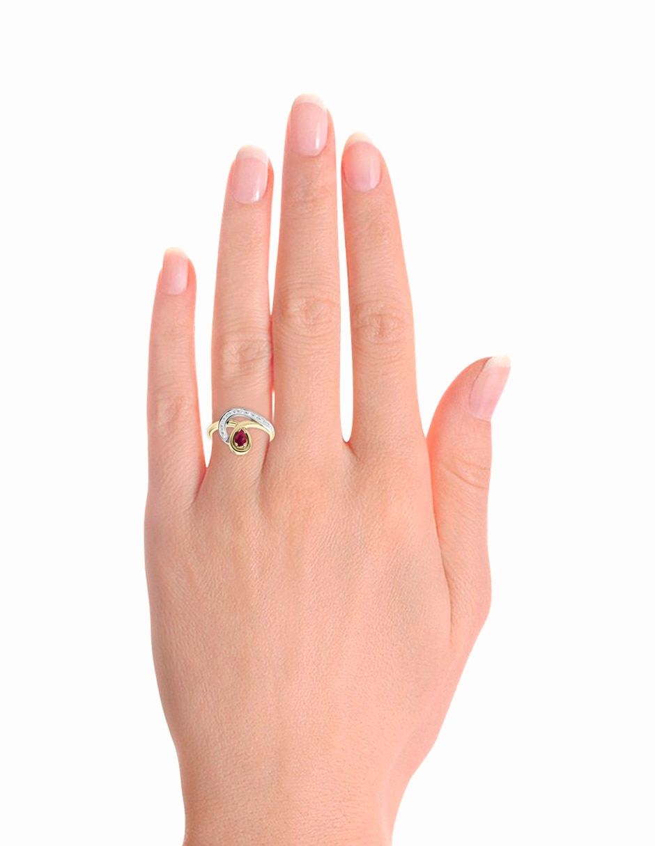 Anillo de gota Fascinare de oro amarillo brillante