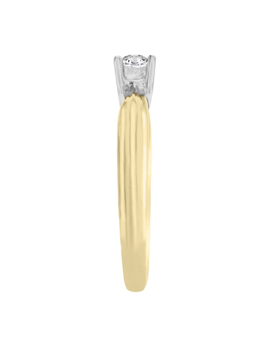 Solitario de oro amarillo 14 k Zaira diamante 5