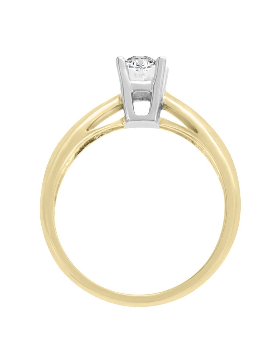 Solitario de oro amarillo 14 k Zaira diamante 4