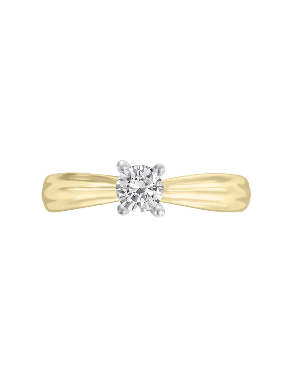 Solitario de oro amarillo 14 k Zaira diamante 3