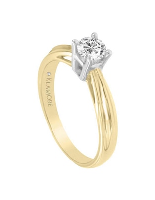 Solitario de oro amarillo 14 k Zaira diamante 1