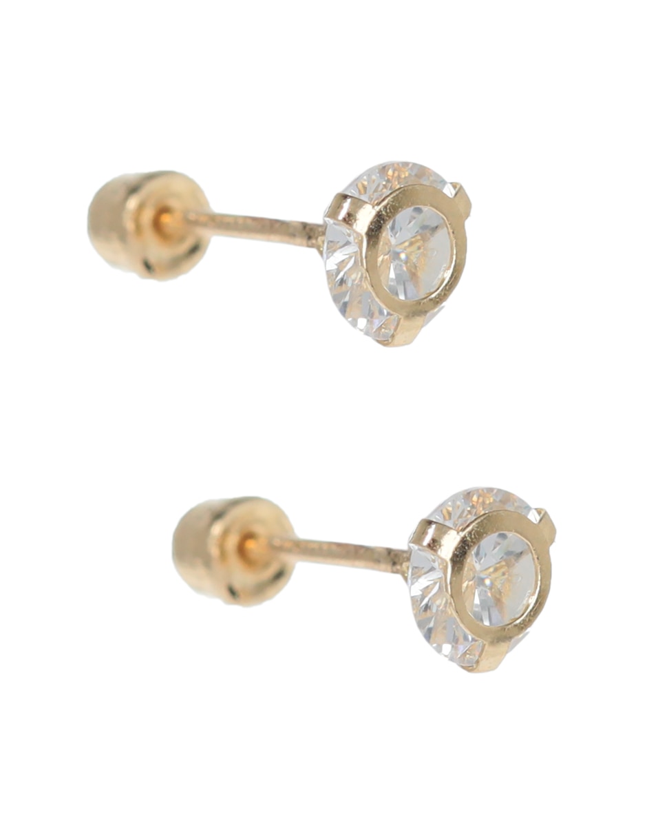 Broqueles circulares Ttvarios de oro zirconia