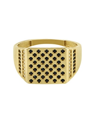 Anillo 14 k de oro amarillo zirconia pavé Anillo 14 k de oro amarillo zirconia pavé