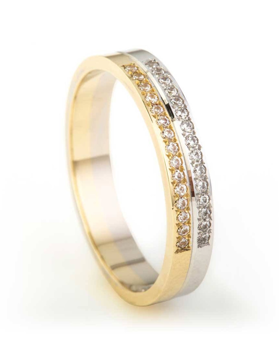 Anillo 14 k de oro florentino zirconia pulido 3